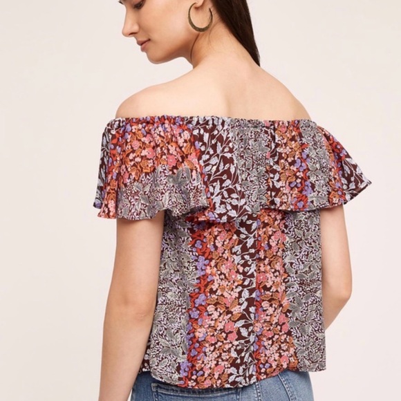 Maeve Floral Print Off The Shoulder Top - Picture 3 of 8